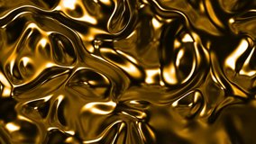 Glossy rippling gold metallic liquid surface with smooth waves and reflections, luxury abstract background in high resolution motion. - Powered by Shutterstock - Get 15% off with code: PIKWIZARD15