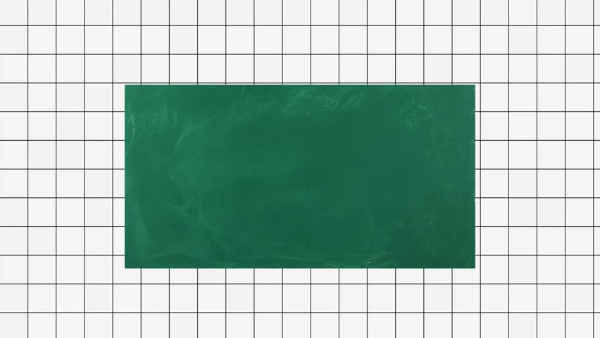 Green Chalkboard Illustration on Grid Paper Background