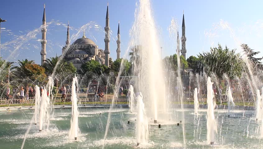 Sultanahmet Park, Istanbul, Turkey. Blue Mosque in Summer
