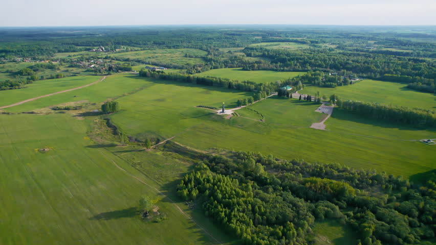 Aerial view of the historical Borodino field