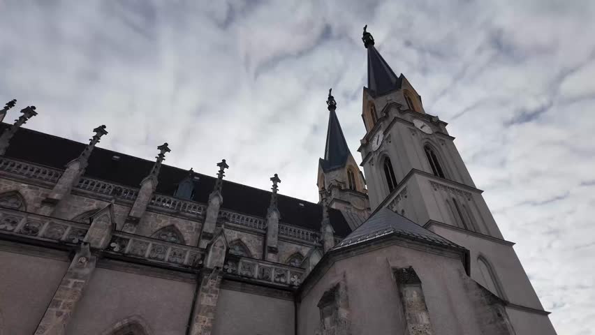 The Grand Facade of Admont Abbey Benedictine Monastery in Austria
