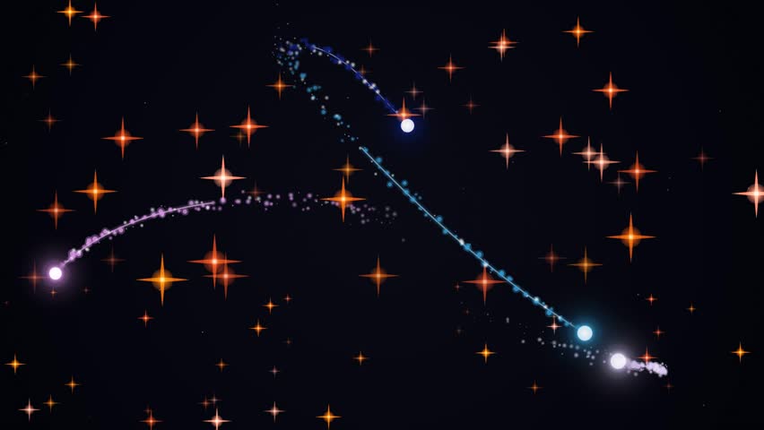 A mesmerizing display of shooting stars and sparkling stars in a dark night sky.