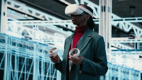 VR headset gear, AR simulation and system administrator in data center managing database storage rigs. Cloud computing, VFX visualization and worker in server room using virtual reality tech, camera B - Powered by Shutterstock - Get 15% off with code: PIKWIZARD15