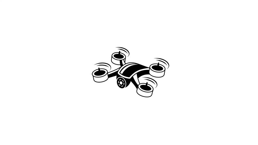 A sketchy style animated illustration showing a drone
