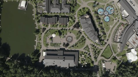 Drone Ascending High above Artiland Complex