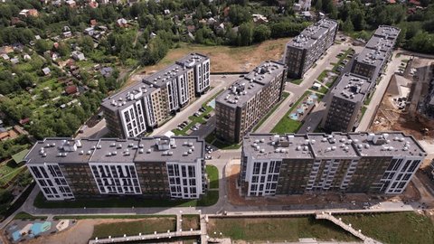 Lateral Aerial View Residential Buildings