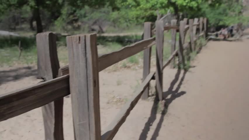 A wood fence at Zion National Park