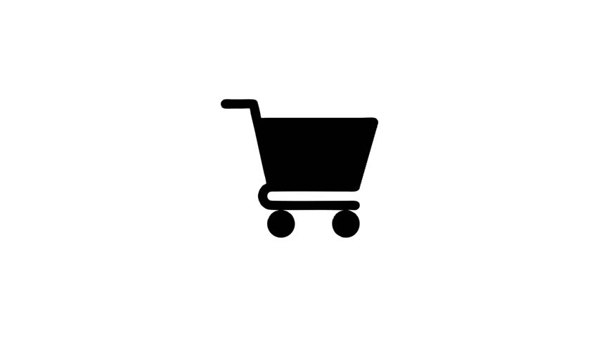 Shopping cart icon on white background. Symbol of retail and online shopping. Simple illustration.
