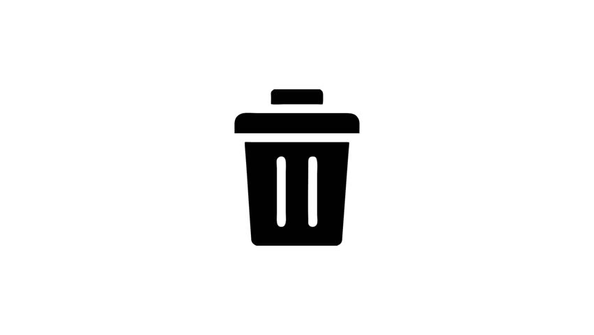 Stationary trash can icon on white background. Simple design for various projects.
