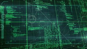 Animation of data processing and world map in black digital space. Data processing, global network, digital interface and technology concept digitally generated video. - Powered by Shutterstock - Get 15% off with code: PIKWIZARD15