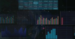 Receiving data feed dashboard visualizations updating and pulsing to illustrate real-time analytics. Technology, analytics, data, interface, visualization, digital, innovation - Powered by Shutterstock - Get 15% off with code: PIKWIZARD15