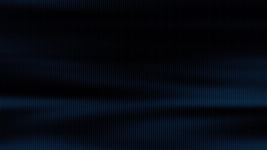 Matrix pattern grid of blue dots on dark background with elegant repeating minimalistic slow color and brightness animation.
