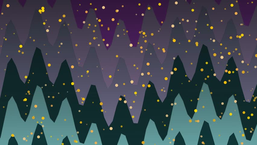 Digital illustration of a forest under a starry sky