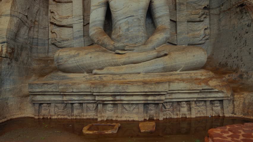 Gal Vihara rock-carved Buddha statue at Polonnaruwa archaeological site in Sri Lanka, ancient shrine