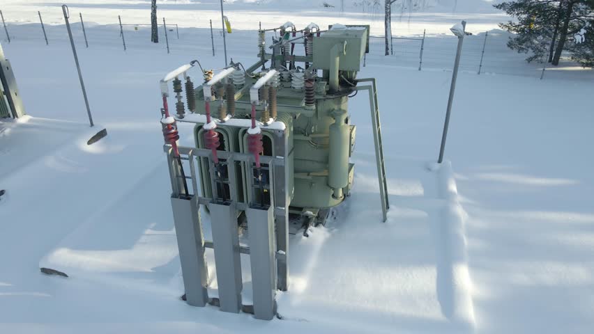 Low altitude orbit around high voltage transformer operating in freezing winter conditions