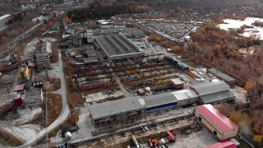Construction site, Novosibirsk, aerial drone view