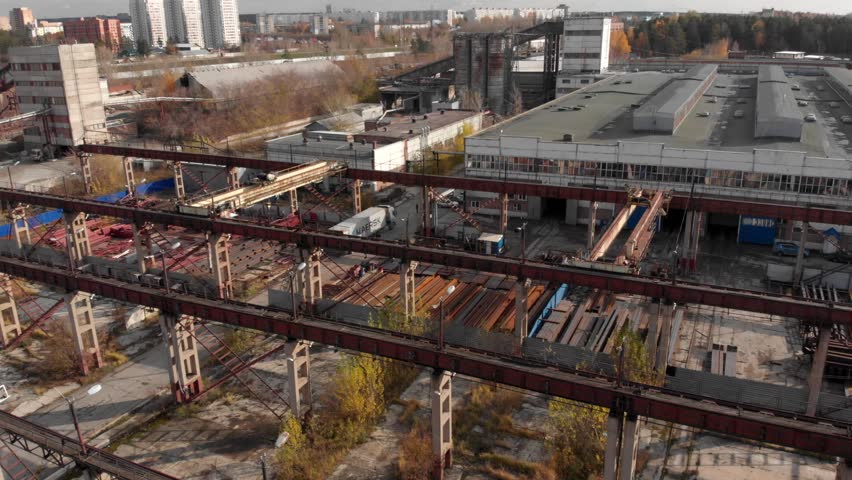 Construction site, Novosibirsk, aerial drone view