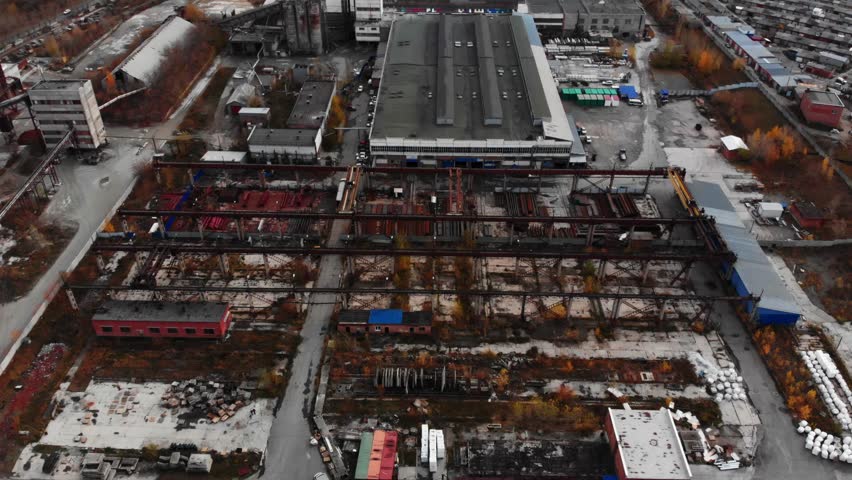 Construction site, Novosibirsk, aerial drone view
