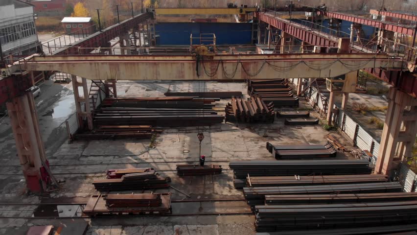 Construction site, Novosibirsk, aerial drone view