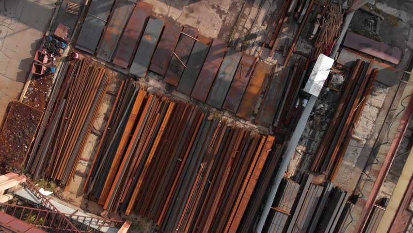 Construction site, Novosibirsk, aerial drone view