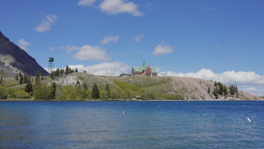 Historic Prince of Wales Hotel showcasing grand architecture in Waterton Lakes National Park