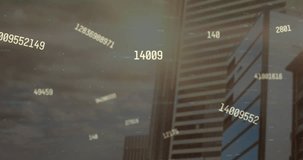 Animation of financial data processing over cityscape. Global business, connections, computing and data processing concept digitally generated video. - Powered by Shutterstock - Get 15% off with code: PIKWIZARD15
