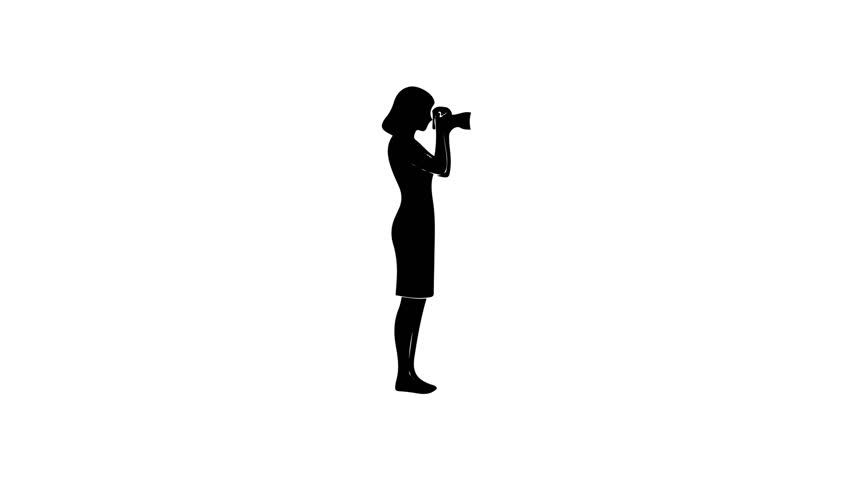 Elegant Woman Silhouette Icon Daily Activities Collection