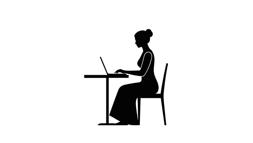 Elegant Woman Silhouette Icon Daily Activities Collection