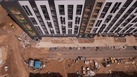 Sideways Drone Flight over Construction Site Rafinad