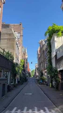 Amsterdam street with a bicycler