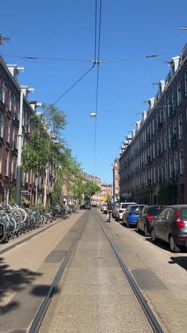 Amsterdam street with a bicycler