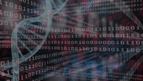Animation of dna strand and binary coding data processing. Global science, business, finances, connections, computing and data processing concept digitally generated image. - Powered by Shutterstock - Get 15% off with code: PIKWIZARD15