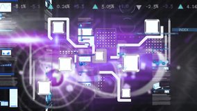 Animation of statistics and data processing on screens. Global data processing digital interface and technology concept digitally generated video. - Powered by Shutterstock - Get 15% off with code: PIKWIZARD15