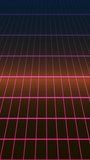 Abstract animated background with a glowing neon grid in perspective. This vertical video has a retro futuristic cyberpunk and synthwave aesthetic perfect for seamless looping. - Powered by Shutterstock - Get 15% off with code: PIKWIZARD15