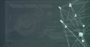 Network of medical icons over digital interface with data processing against grey background. Medical research and science technology concept - Powered by Shutterstock - Get 15% off with code: PIKWIZARD15
