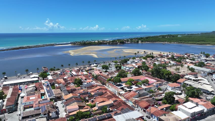 Porto Seguro Skyline At Porto Seguro In Bahia Brazil. Mangrove Skyline. Beach Landscape. Beautiful Sandbanks. Porto Seguro Skyline In Porto Seguro In Brazil. Nature Seascape. Brazil Northeastern.