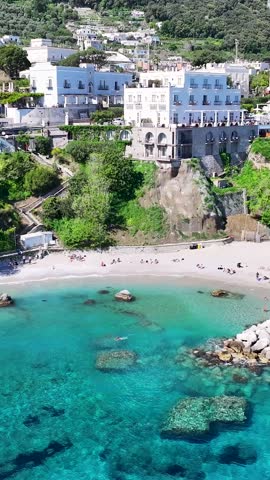 Capri Island At Naples In Campania Italy. Beach Landscape. Giant Cliffs Scene. Capri Island At Naples In Campania Italy. Medieval City Skyline. Bay Of Naples Mediterranean Sea. Beach Skyline.