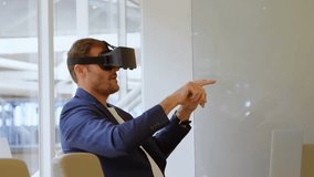 Animation of user photos and social media reactions over caucasian businessman with vr headset. Communication, connections and virtual reality concept digitally generated video. - Powered by Shutterstock - Get 15% off with code: PIKWIZARD15