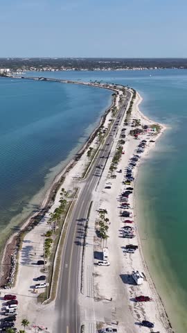 Causeway Bridge At Clearwater In Florida United States. Beach Landscape. Coastal Road. Waterfront Freeway. Causeway Bridge At Clearwater In Florida United States.
