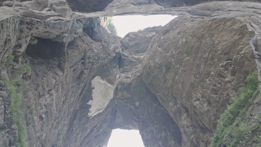 Low Angle Geological Stone Formations at Tianmen Mountain Revealing China Nature