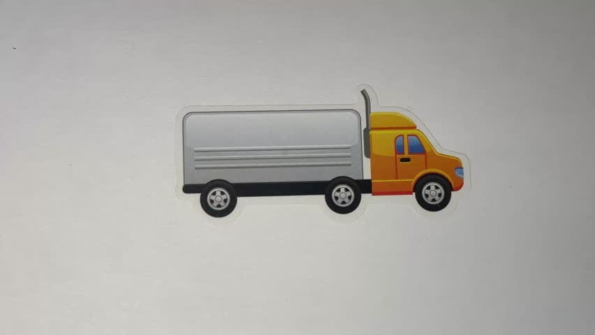Simple Cartoon Vehicle Illustration Animation on White – Educational Children’s Transportation Theme Graphic for Preschool and Classroom Media