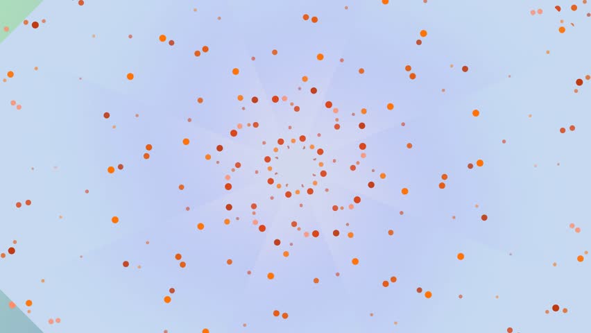 This abstract background features a light blue color scheme with small orange and red dots that flow and expand outwards, creating a dynamic and visually engaging pattern.