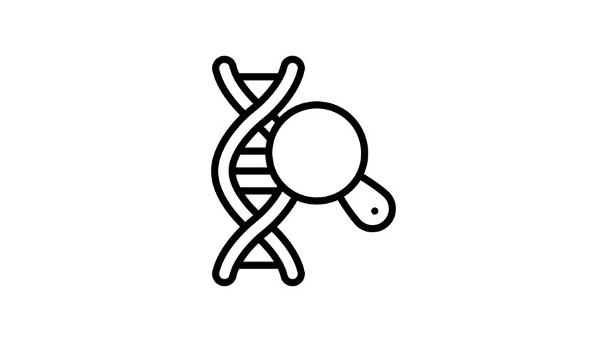 Dna research animated icon designed in outline style