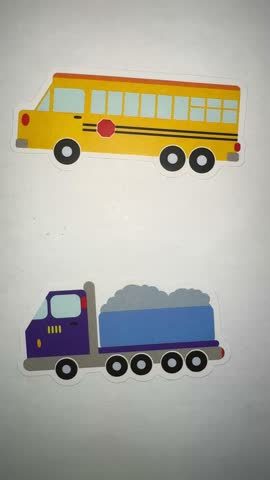 Simple Cartoon Vehicle Illustration Animation on White – Educational Children’s Transportation Theme Graphic for Preschool and Classroom Media