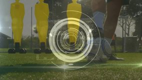 Animation of diverse data processing over legs of caucasian male soccer player. global sports, technology, data processing and digital interface concept digitally generated video. - Powered by Shutterstock - Get 15% off with code: PIKWIZARD15