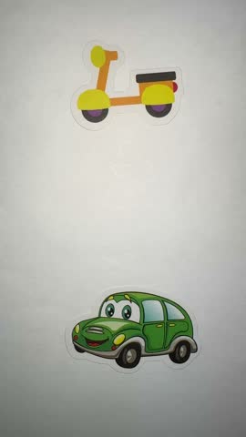 Cartoon Vehicle Illustration Isolated on White Background – Children’s Transportation Theme Educational Animation Clip for Preschool and Early Learning Content
