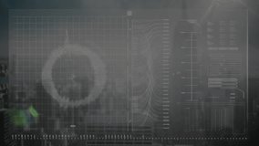 Animation of financial data processing over cityscape. global finances, data processing and digital interface concept digitally generated video. - Powered by Shutterstock - Get 15% off with code: PIKWIZARD15