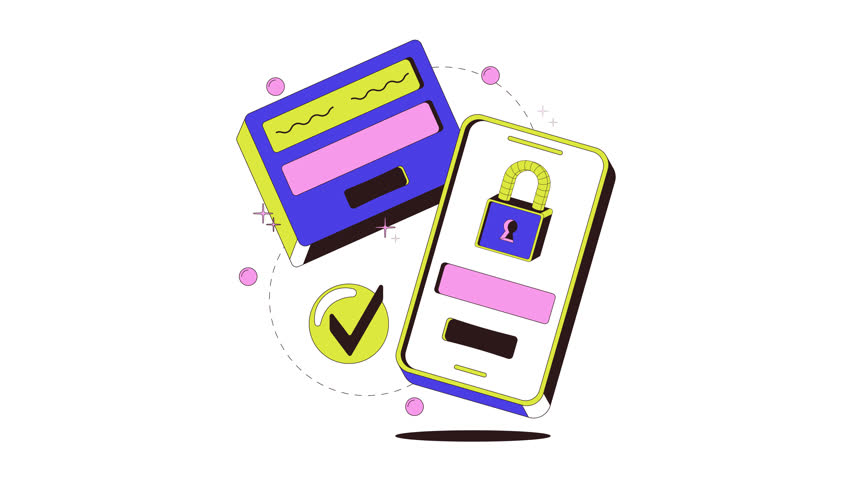 Two-factor authentication process onboarding ui animation. Secure login. Password code. 2fa access. Account protection. Web design. Mobile app intro motion. Micro UX scene 4K video on transparent