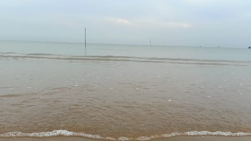 aesthetic tropical beach landscape with gentle waves