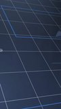 Vertical video: Diagonal pan, blue 3D dash showing charts, labels, glows showing finance. Analytics, dashboard, data, visualization, grid, dimensional, vertical video - Powered by Shutterstock - Get 15% off with code: PIKWIZARD15